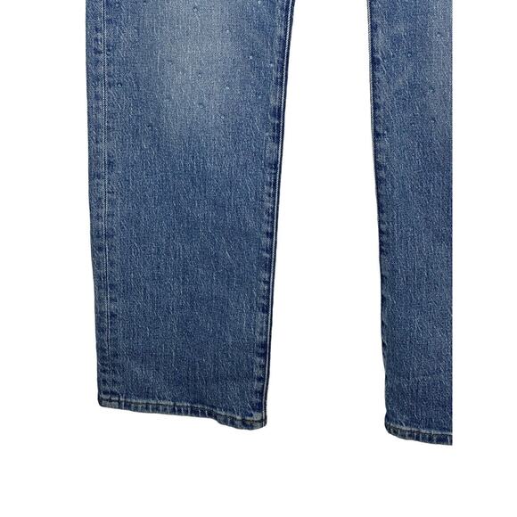 NWT Madewell The 90s Straight Jean 25 Shimmery Clear Rhinestones Enmore Wash - Picture 10 of 16